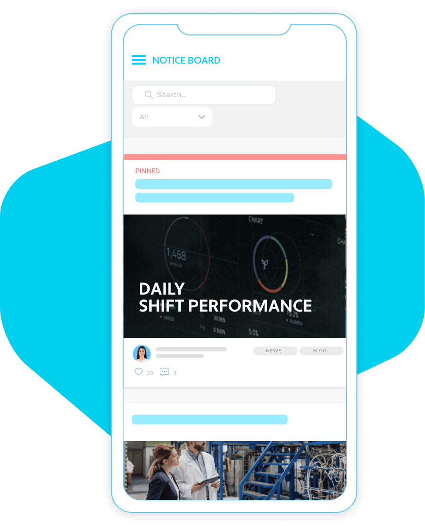 Smartphone App Dashboard Showing Performance Updates for Manufacturing Workers