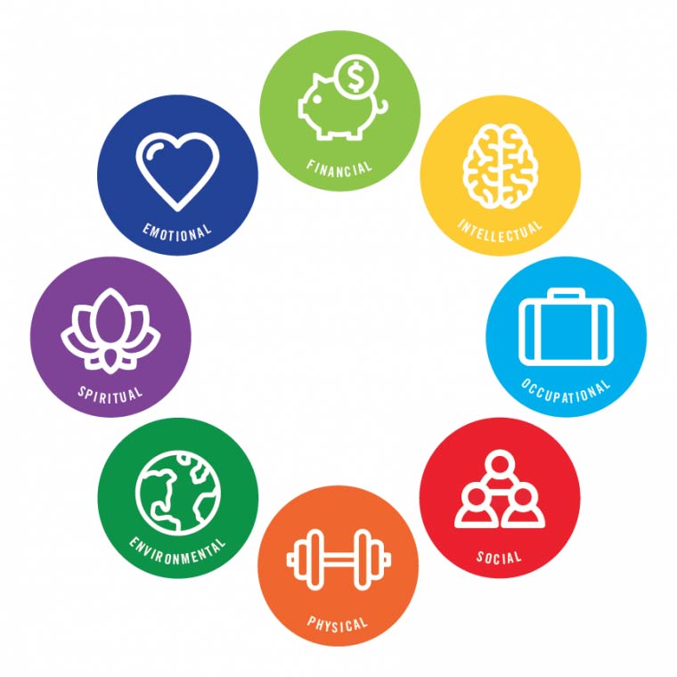 Graphic Showing Dimensions of Wellness That Impact Employee Experience - iTacit