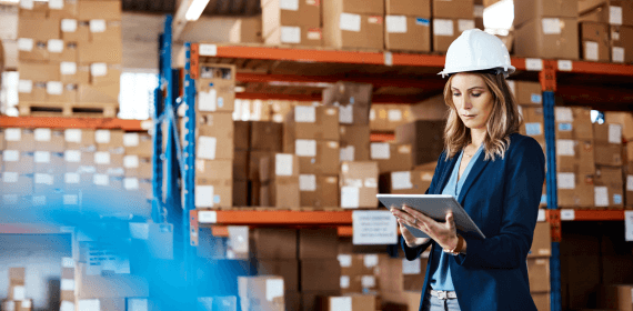Employee using iPad