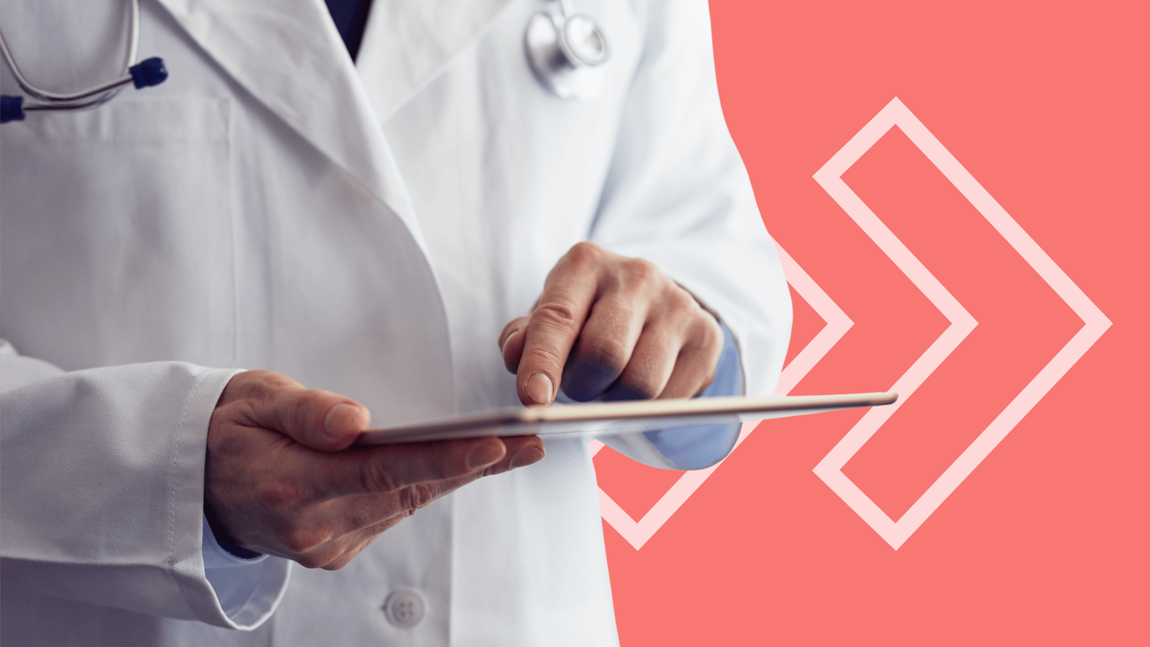 Healthcare professional using an iPad