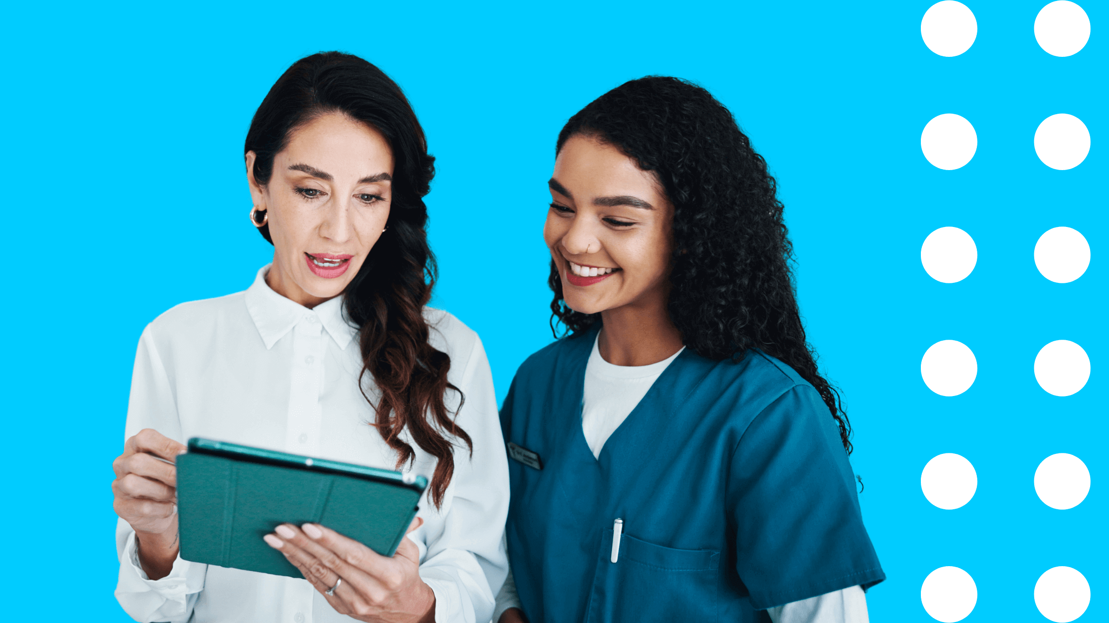 Healthcare professionals using iPad