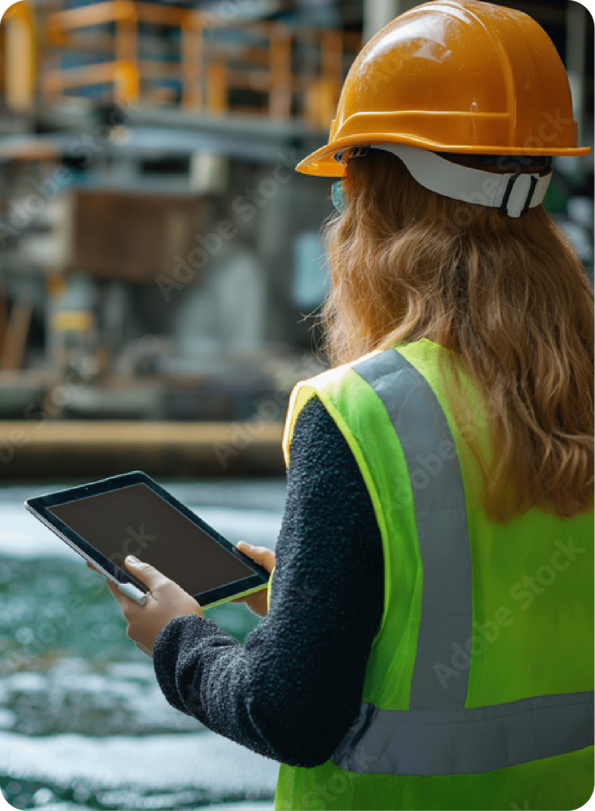 frontline employee using phone with training graphic