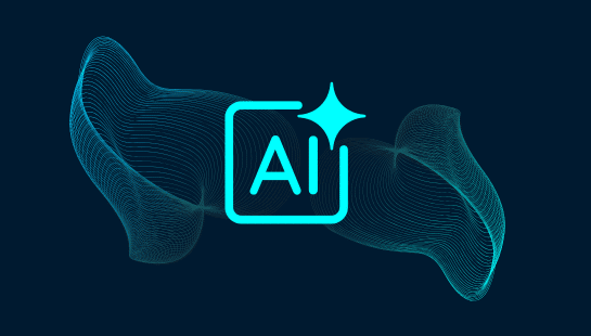 navy futuristic baground with an ai icon