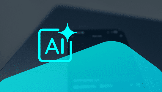 picture of a phone as a background image with an AI icon superimposed