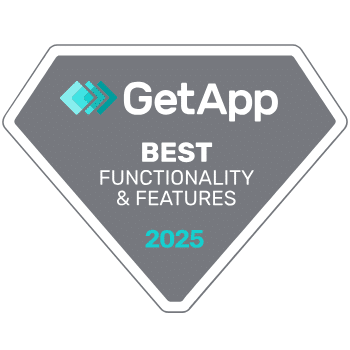 Best Functionality & Features 2025 Badge from GetApp