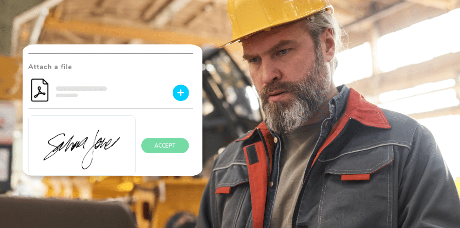 safety worker completing a tailboard form