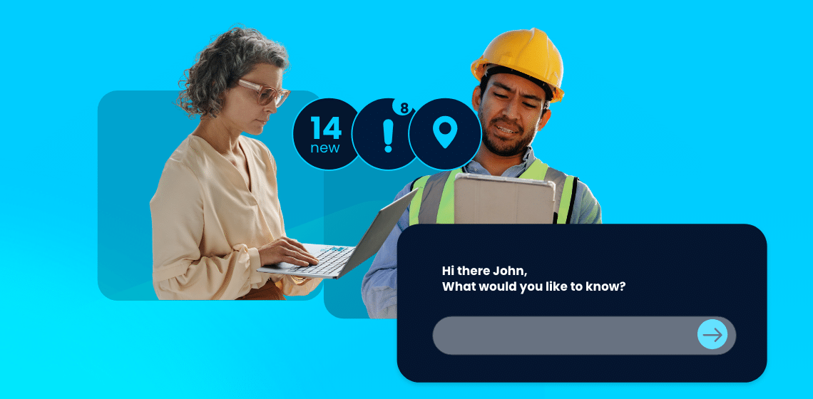 an hr worker and a deskless worker using AI to find workplace answers